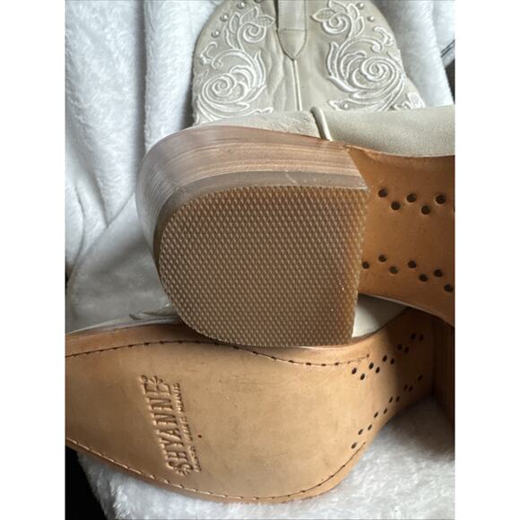 Shyanne Denisse Leather Western Boot Embroidery Snip Toe Cream 10B NWOB *READ* - Picture 6 of 11